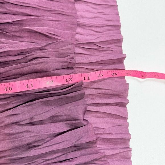 WHBM Midi Dress Womens Small Purple Satin Sleeveless Tiered Flowy Party New - Picture 4 of 11